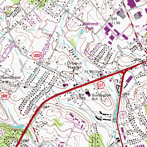 Topographic Map of Roanoke County Fire and Rescue Station 5 - Hollins Fire Company, VA