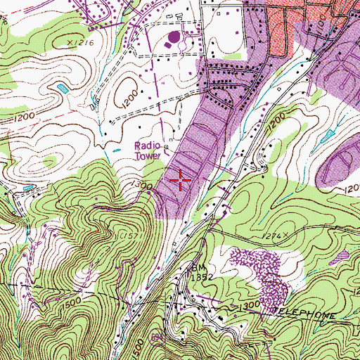Topographic Map of Robin Hood Park, VA