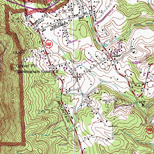 Topographic Map of Rockingham Court, VA