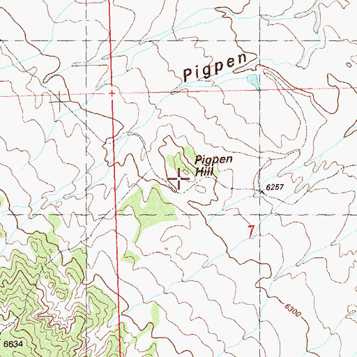 Topographic Map of Pigpen Hill, CO