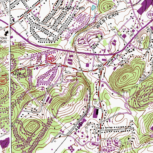 Topographic Map of Ruxton, VA