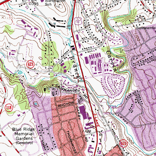 Topographic Map of Shenandoah Baptist Church, VA
