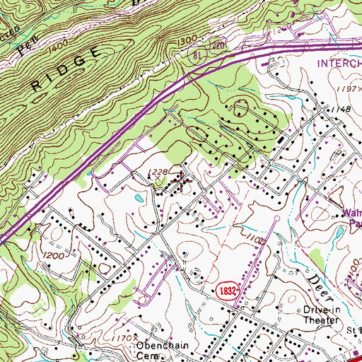 Topographic Map of Sherry Court, VA