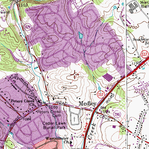 Topographic Map of Smith Ridge, VA