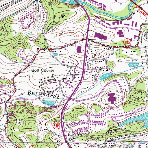 Topographic Map of Southdowns, VA