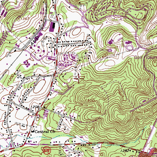 Topographic Map of Southern Pines, VA