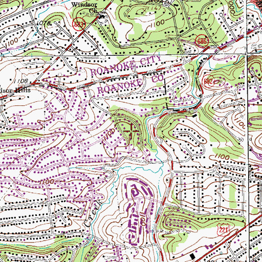 Topographic Map of Southwoods, VA