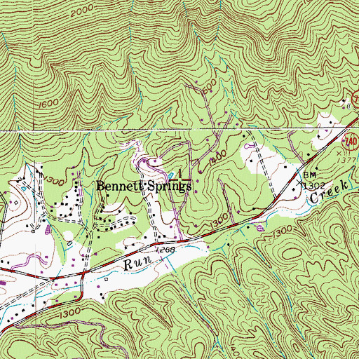 Topographic Map of Spruce Hill, VA