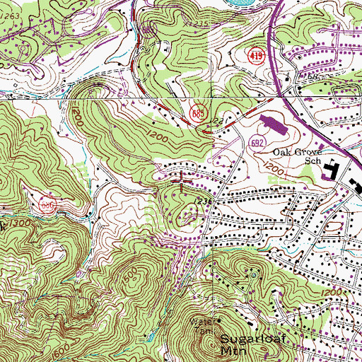 Topographic Map of Sugar Loaf Highlands, VA