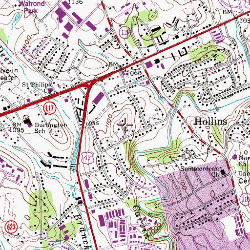 Topographic Map of Sunnybrook, VA