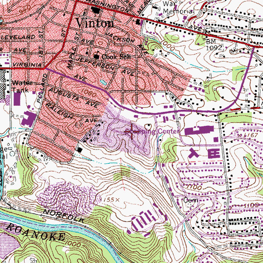 Topographic Map of Timberidge Acres, VA