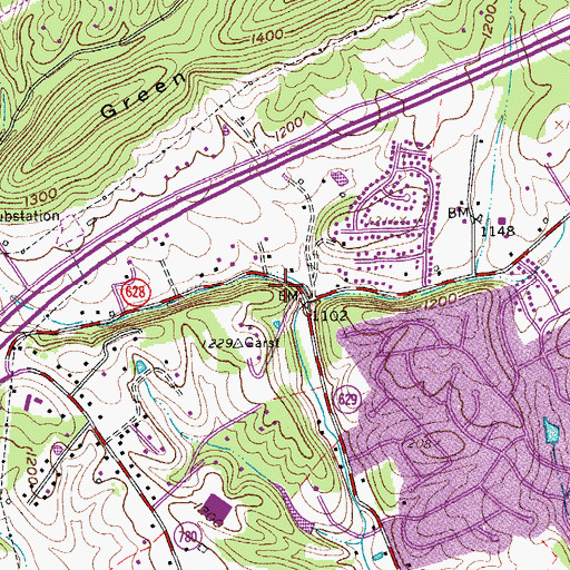 Topographic Map of Unity Church, VA