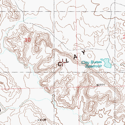 Topographic Map of Clay Buttes, CO