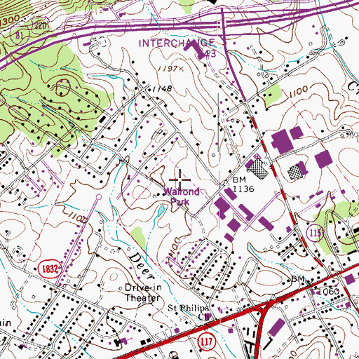 Topographic Map of Walrond Park, VA