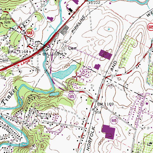 Topographic Map of Waterfall Lake, VA