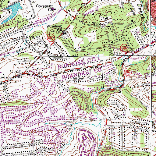 Topographic Map of Western Hills, VA