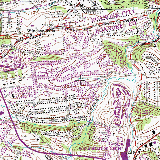 Topographic Map of Windsor West, VA