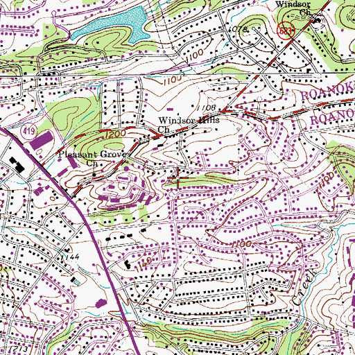 Topographic Map of Wyndale, VA