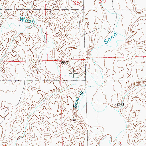 Topographic Map of South Sand Wash, CO