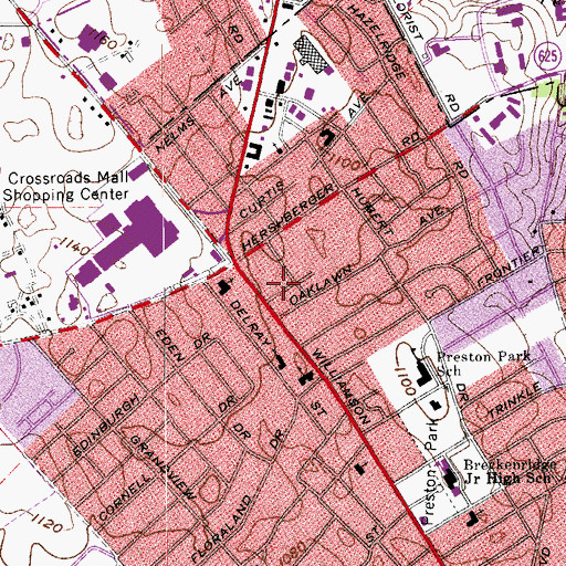 Topographic Map of Roanoke Fire - EMS Station 3, VA