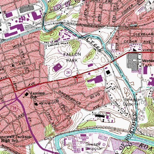 Topographic Map of Kingdom Hall of Jehovahs Witnesses, VA