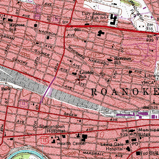 Topographic Map of Loudon Avenue Christian Church, VA
