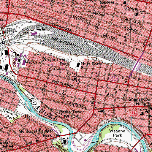 Topographic Map of Morning Star Baptist Church, VA