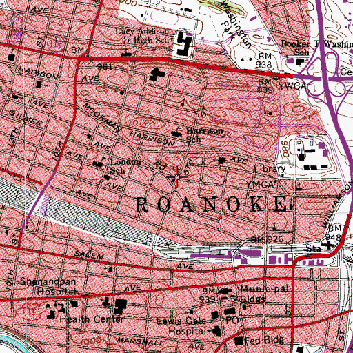 Topographic Map of Saint Pauls Memorial Methodist Episcopal Church, VA