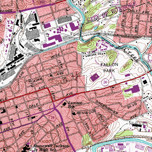 Topographic Map of Second Wesleyan Methodist Church, VA