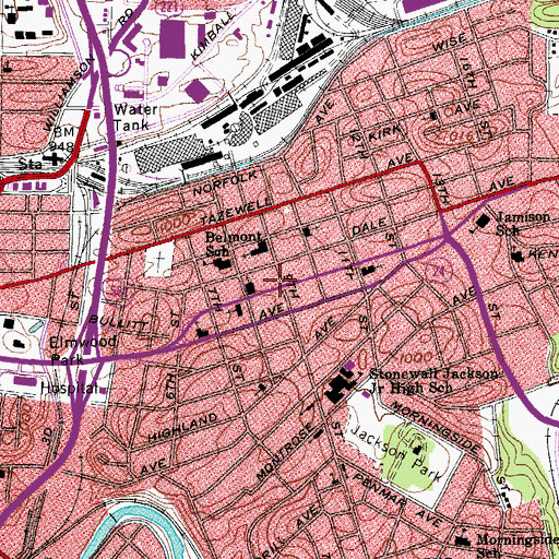 Topographic Map of Southeast Community Center, VA