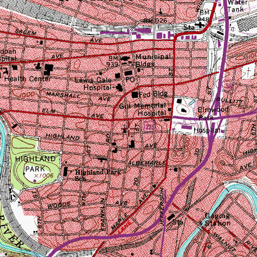 Topographic Map of Trinity United Methodist Church, VA