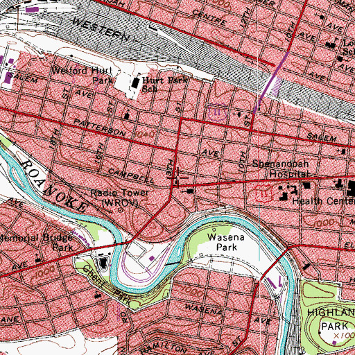 Topographic Map of West End United Methodist Church, VA