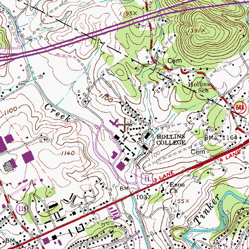 Topographic Map of Presser Hall, VA