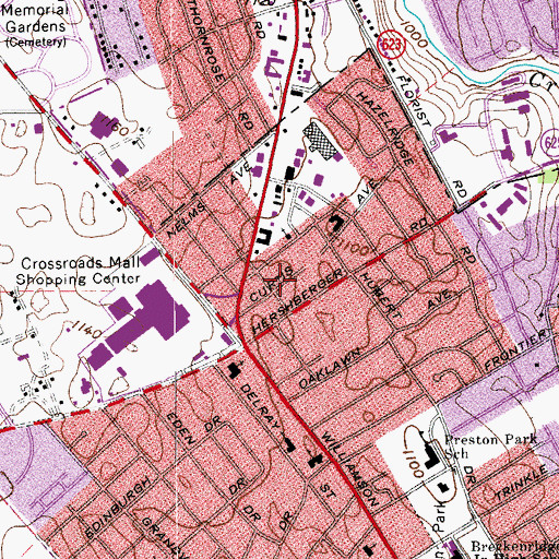 Topographic Map of Airlee Court, VA