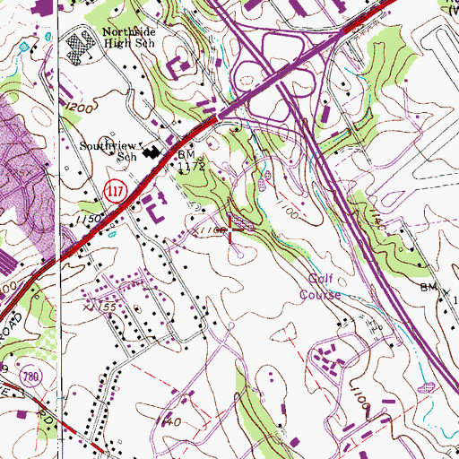 Topographic Map of Arrow Wood, VA