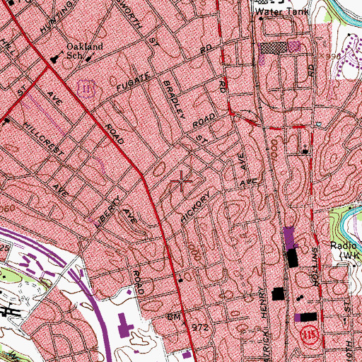 Topographic Map of Avendale, VA