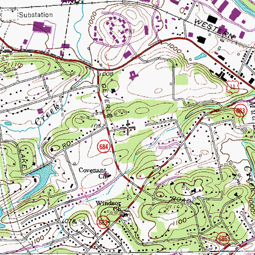 Topographic Map of Barranger, VA