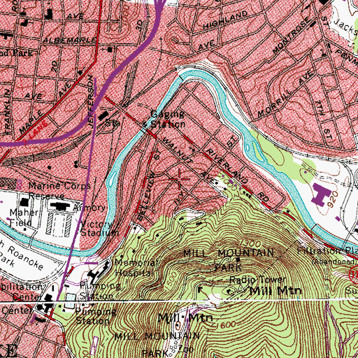 Topographic Map of Bellview Terrace, VA