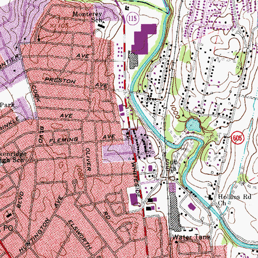 Topographic Map of Bethany Christian Church, VA