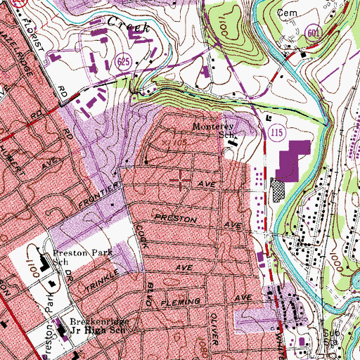 Topographic Map of Brentwood, VA