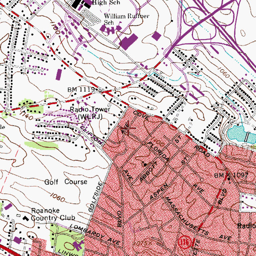 Topographic Map of Carol Heights, VA