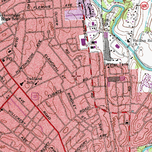 Topographic Map of Carter Heights, VA