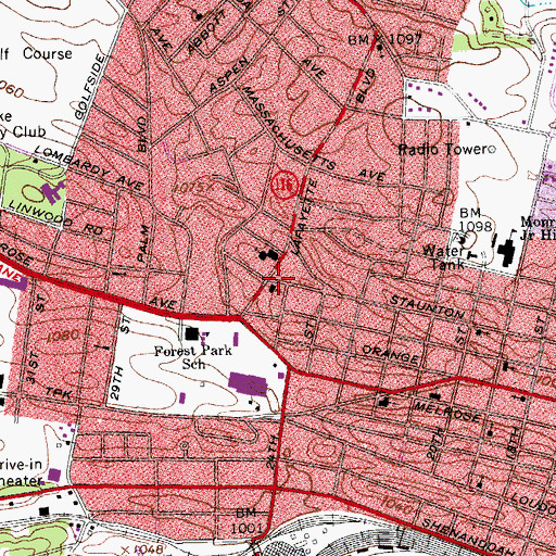 Topographic Map of Church of the Living God, VA