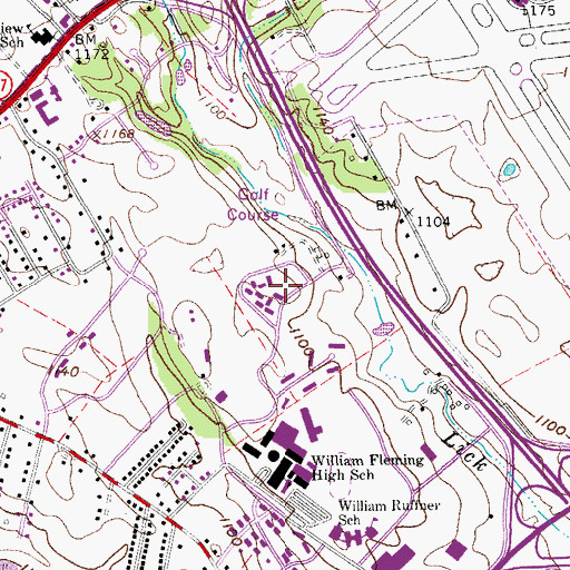 Topographic Map of Countryside Estates, VA