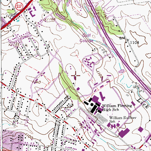 Topographic Map of Countryside Golf Club, VA