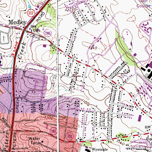 Topographic Map of Covehaven Court, VA