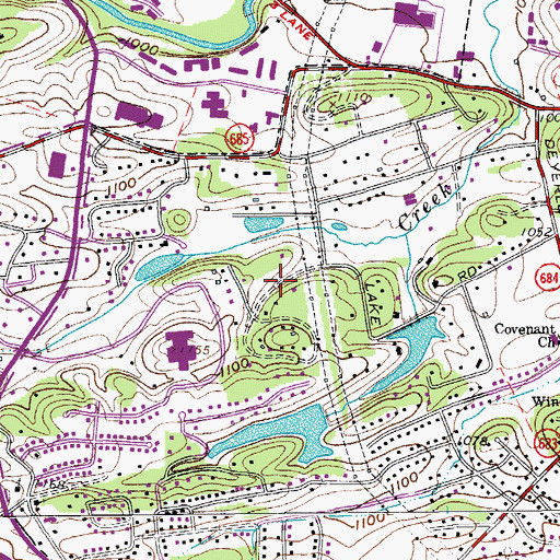 Topographic Map of Crestmoor, VA