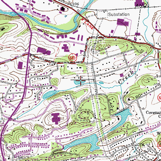 Topographic Map of Crestmoor Lake, VA