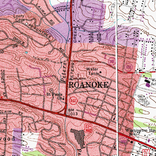 Topographic Map of Dawnwood Forest, VA