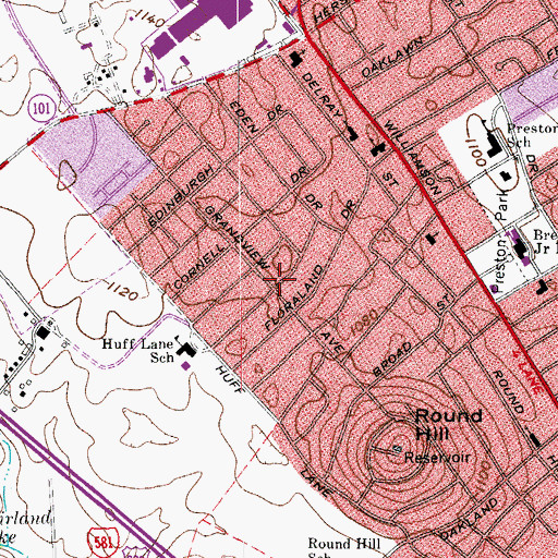 Topographic Map of Dorchester Court, VA